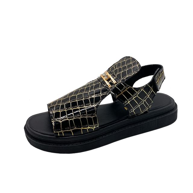 Sandals Croc Grain Buckled