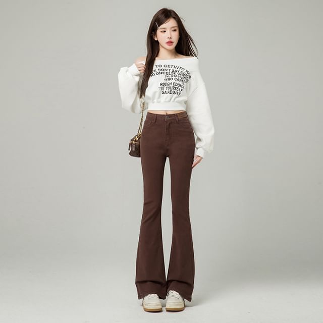 Jeans Bootcut Waist Designs) High Washed (Various