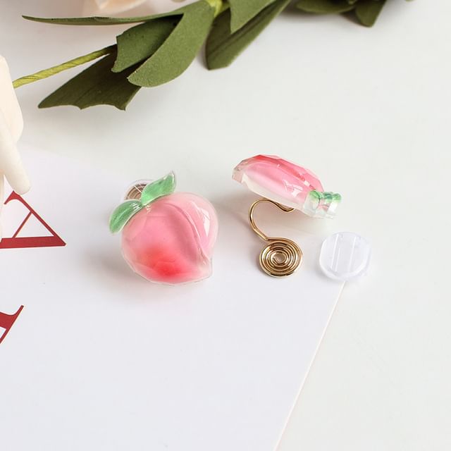 Stud On / Peach Clip Earring