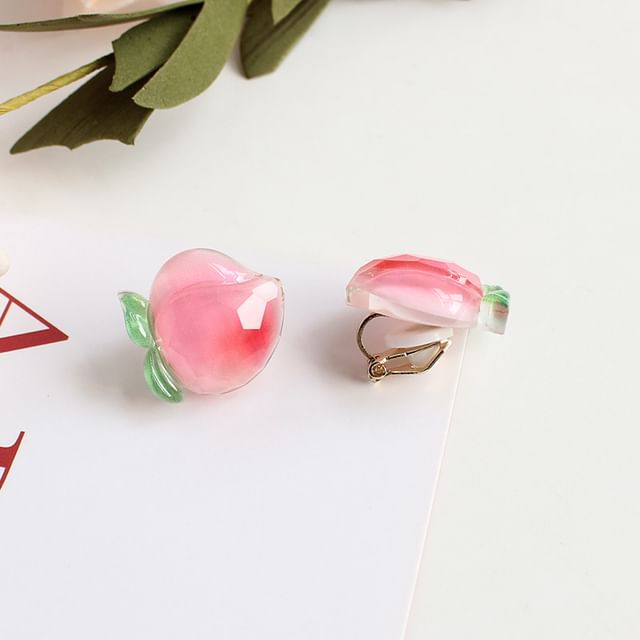 Stud On / Peach Clip Earring