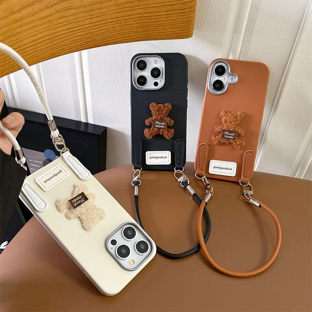 Bear Phone with Case Strap Applique