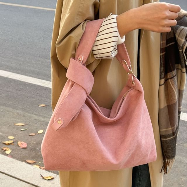 Tote Suede Bag Faux Plain