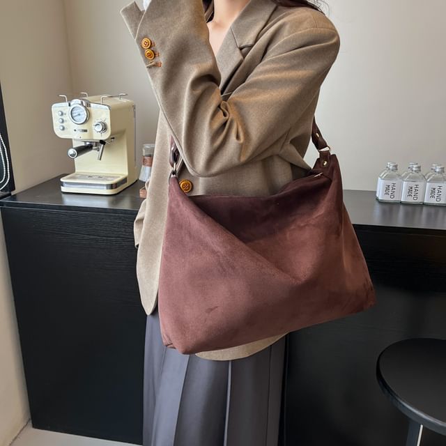 Tote Suede Bag Faux Plain