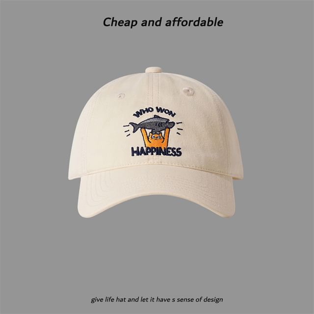 Cat Baseball Cap Embroidered