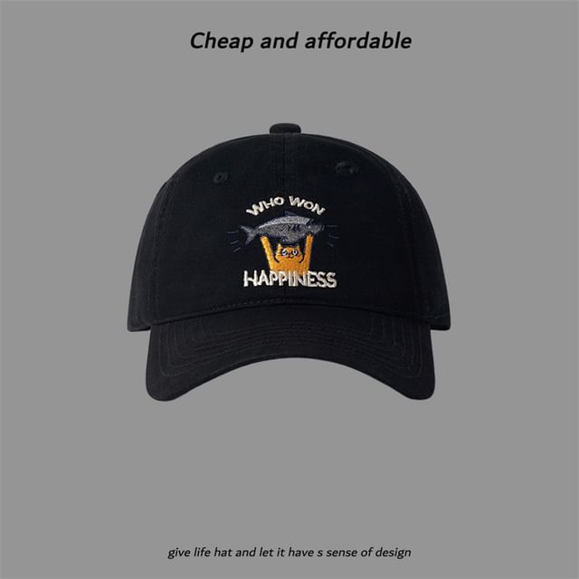 Cat Baseball Cap Embroidered