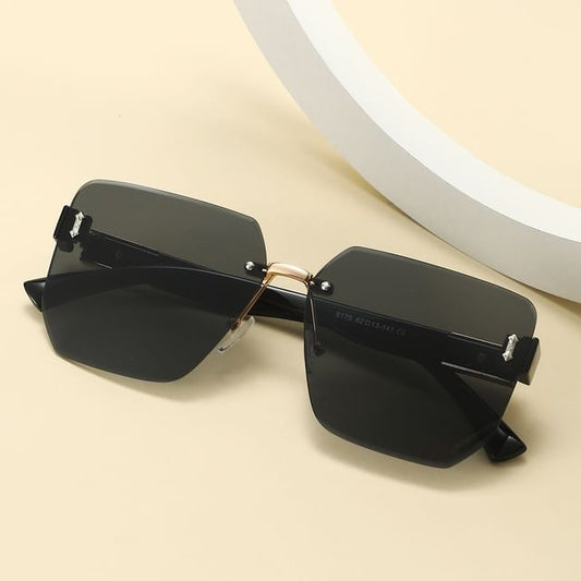Rimless Sunglasses Oversized Geometric