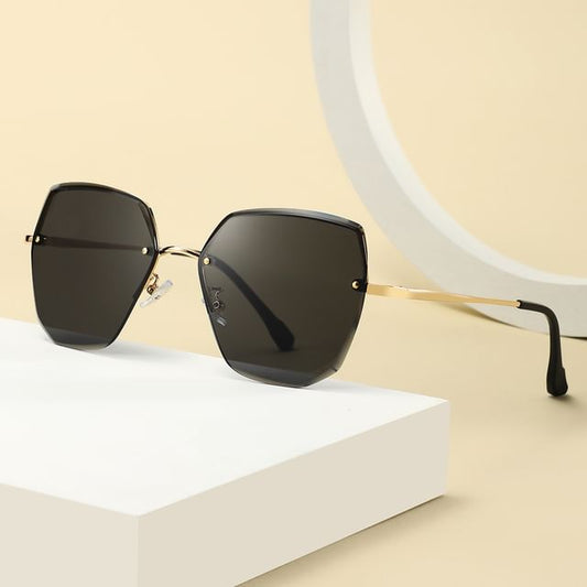 Sunglasses Oversized Rimless Geometric