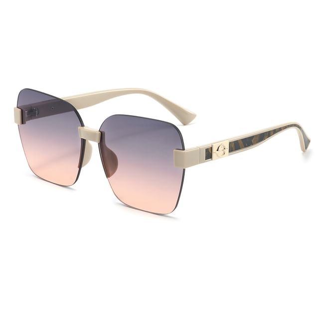 Oversized Geometric Rimless Sunglasses
