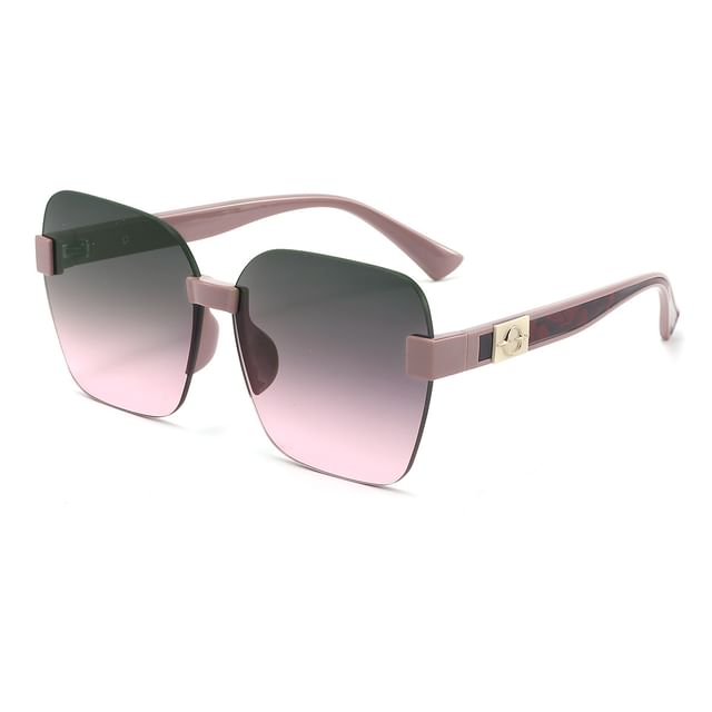 Oversized Geometric Rimless Sunglasses