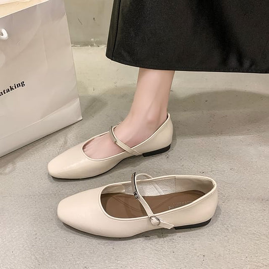 Metal Jane Buckle Mary Shoes Accent