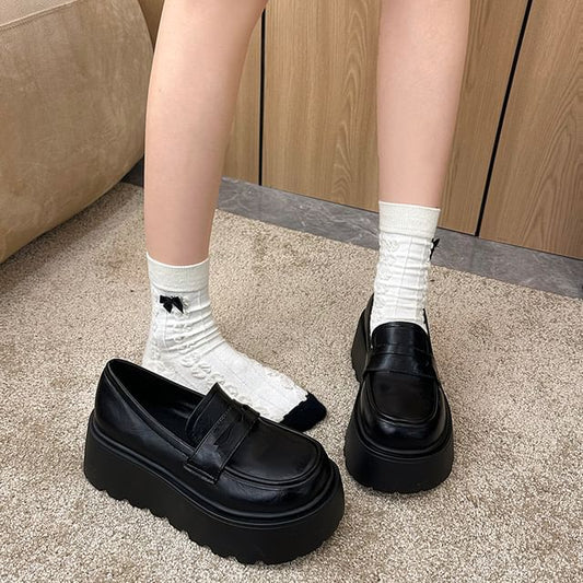 Platform Loafers Plain Penny