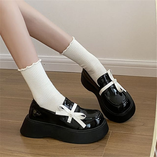 Loafers Bow Detail Platform