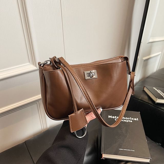 Lock Bag Faux Leather Crossbody Twist