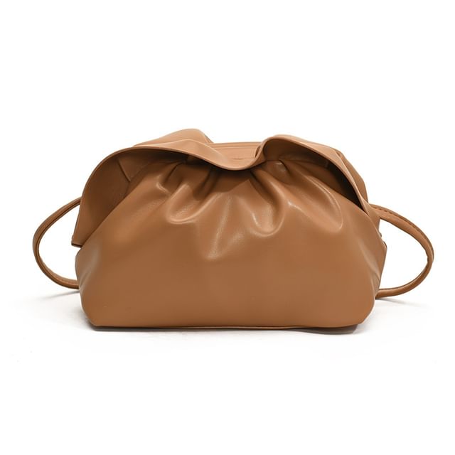 Leather Ruched Crossbody Bag Faux