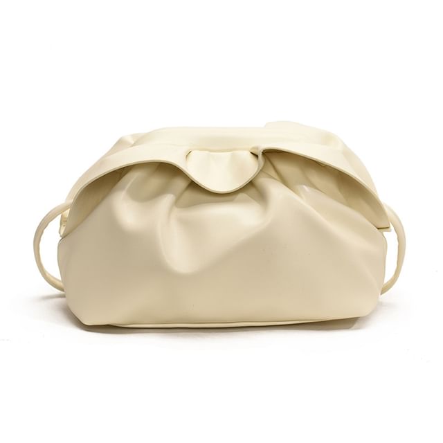 Leather Ruched Crossbody Bag Faux