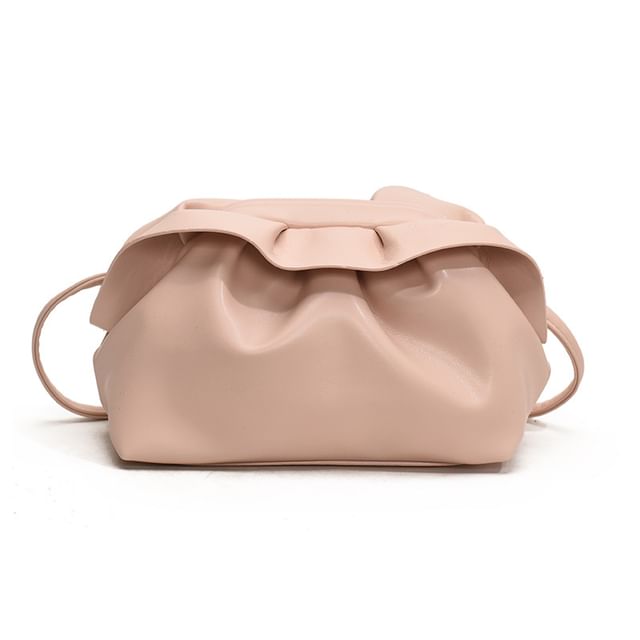 Leather Ruched Crossbody Bag Faux