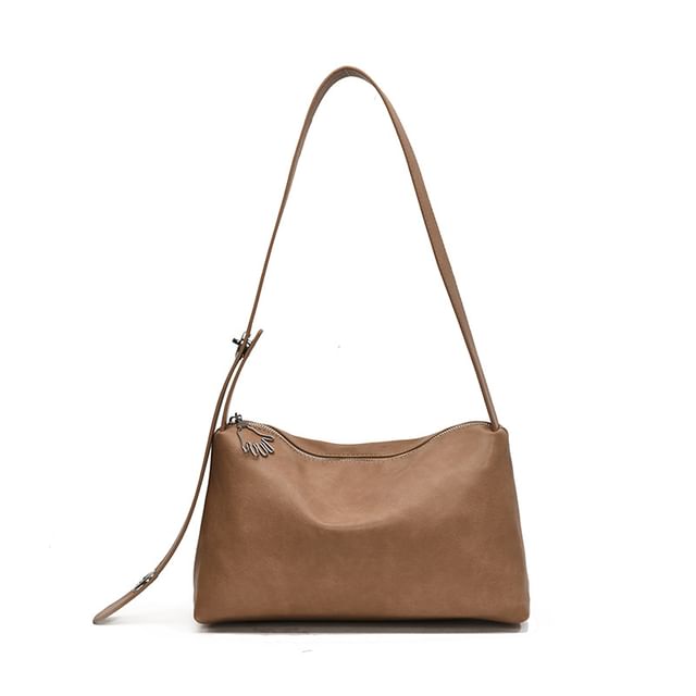 Faux Plain Bag Shoulder Leather