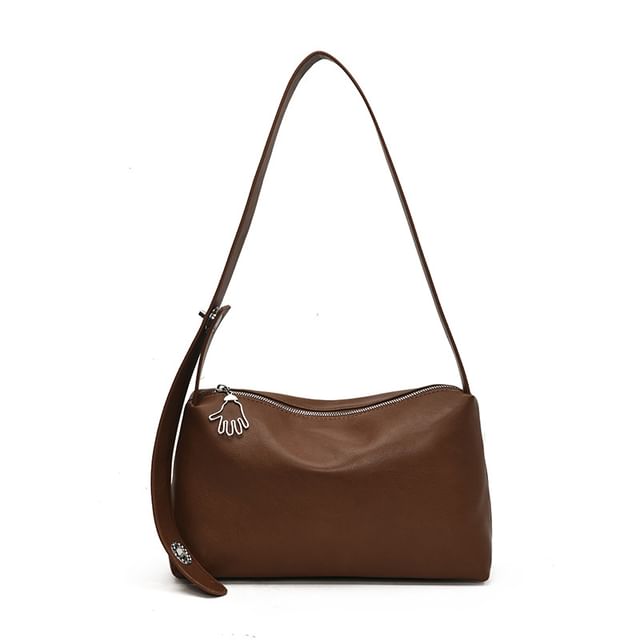 Faux Plain Bag Shoulder Leather