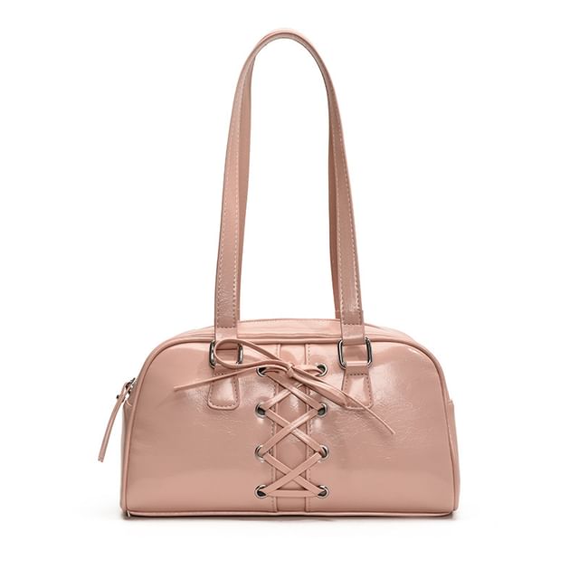 Bag Shoulder Lace-Up Leather Faux