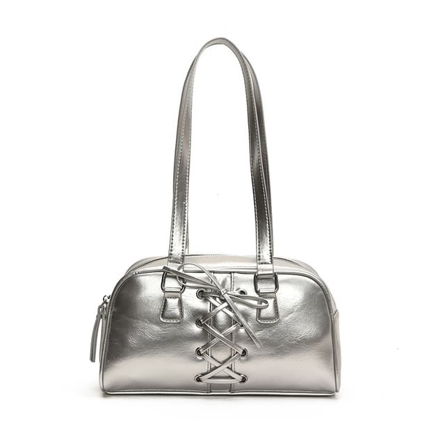 Bag Shoulder Lace-Up Leather Faux