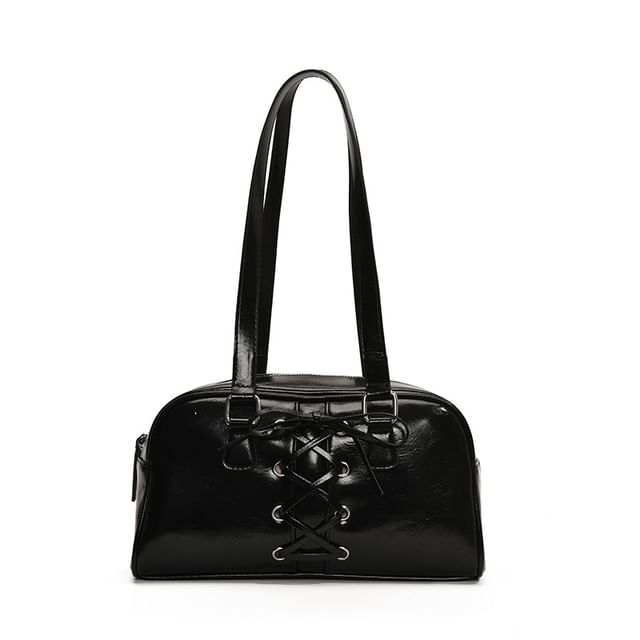 Bag Shoulder Lace-Up Leather Faux