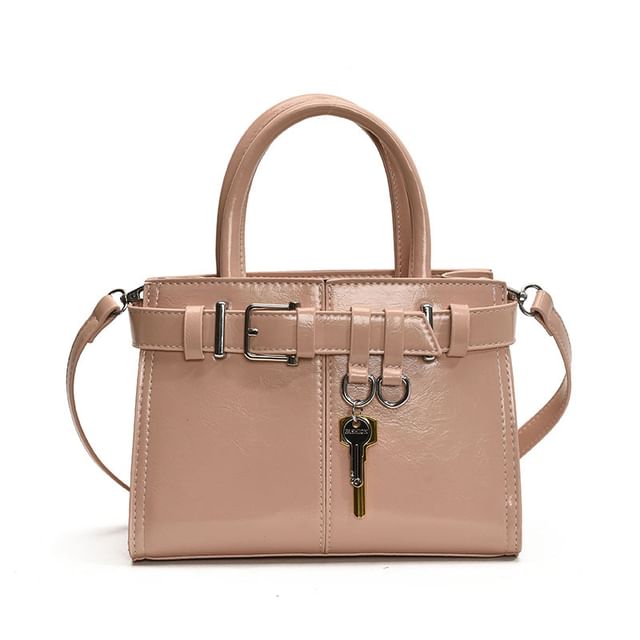 Buckle Leather Crossbody Faux Bag