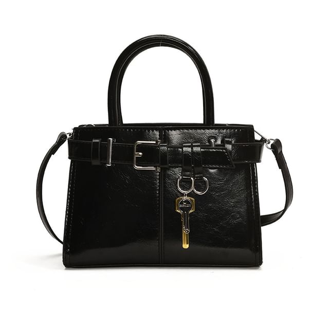 Buckle Leather Crossbody Faux Bag