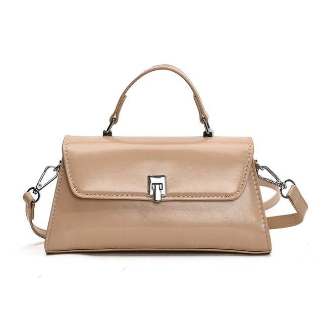 Crossbody Leather Flap Bag Faux