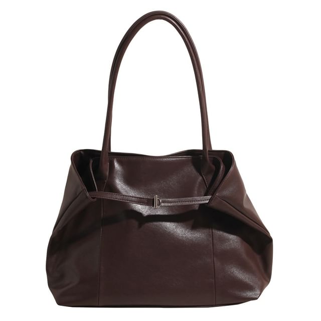 Leather Bag Plain Faux Tote