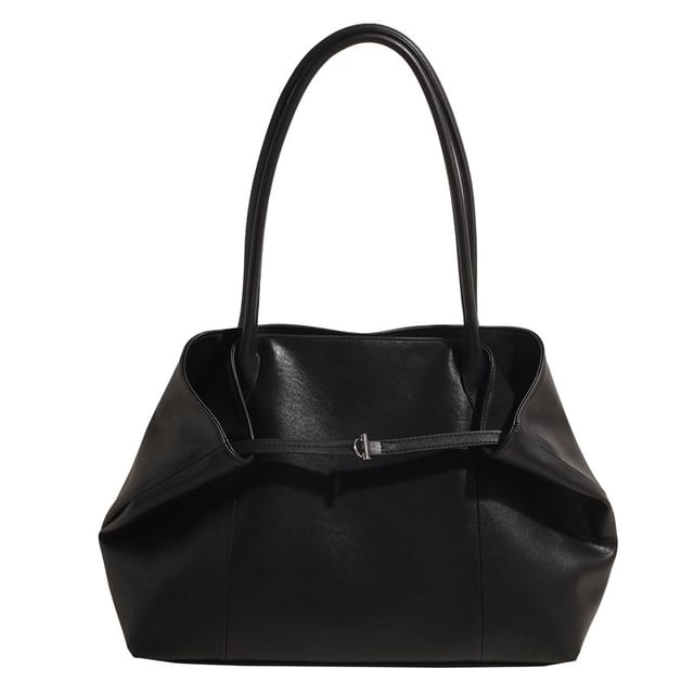 Leather Bag Plain Faux Tote
