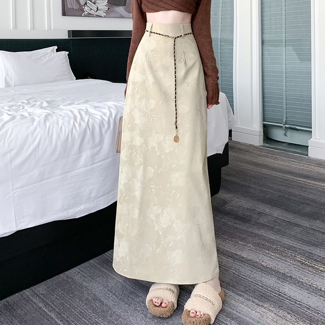 High Rise Midi Skirt A-Line Floral