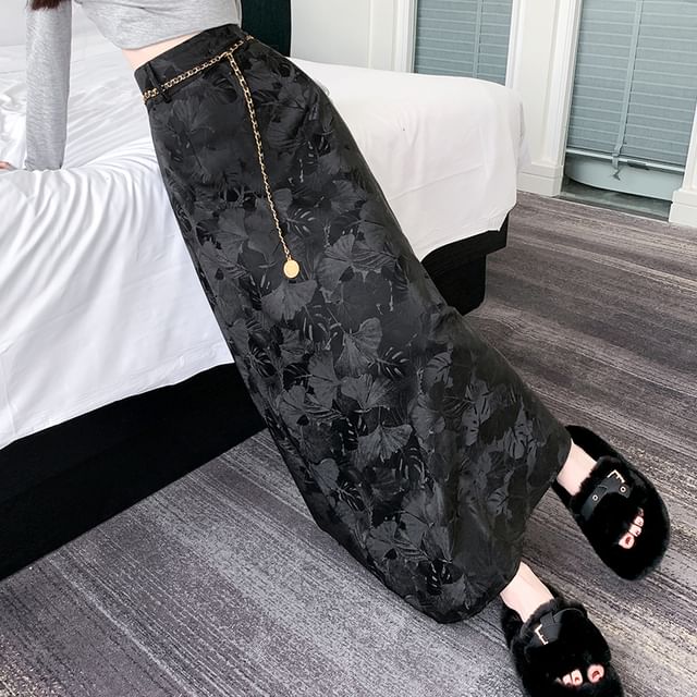 High Rise Midi Skirt A-Line Floral