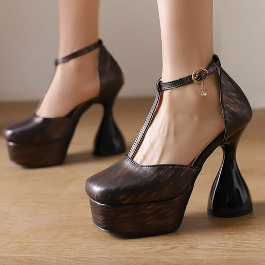 D'Orsay Heel Chunky Platform Sandals