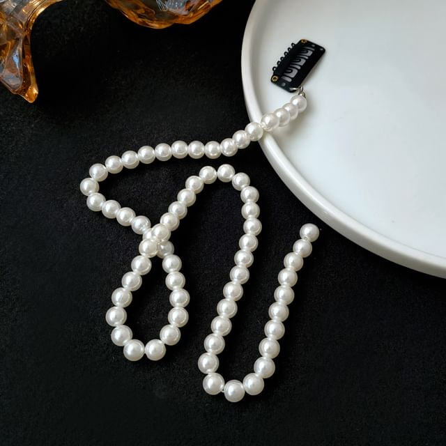 Faux Beaded Hairband Pearl