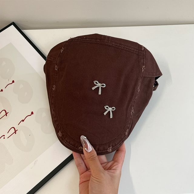 Cap Flat Bow Plain Distressed