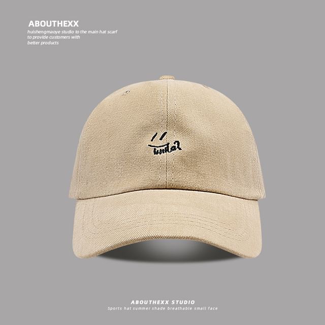 Embroidered Smiley Baseball Cap