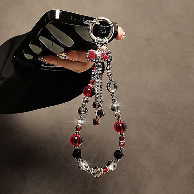 Phone Bow Crystal Faux Strap