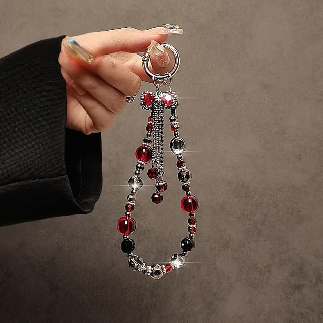 Phone Bow Crystal Faux Strap