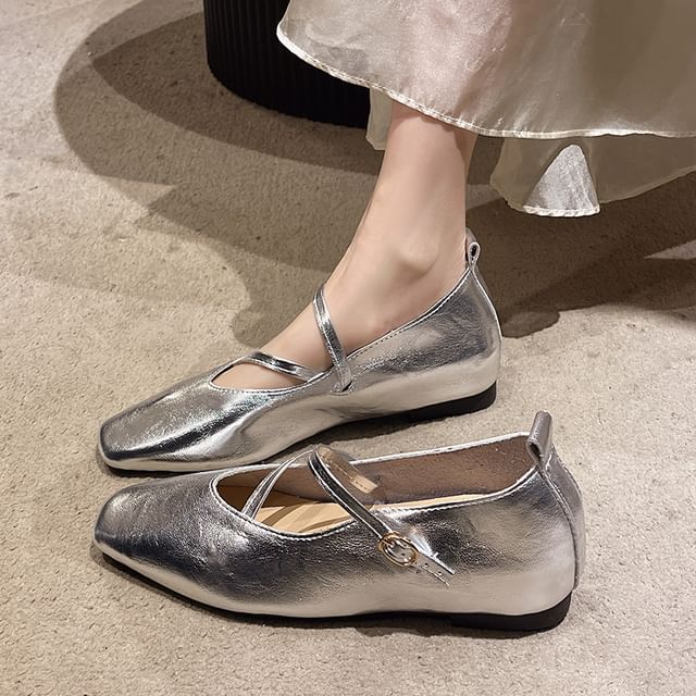 Square Toe Mary Jane Pumps Wedge Hidden