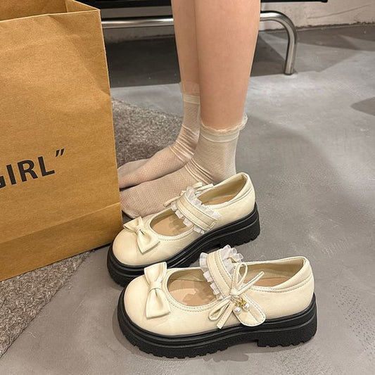 Bow Frill Mary Platform Shoes Jane
