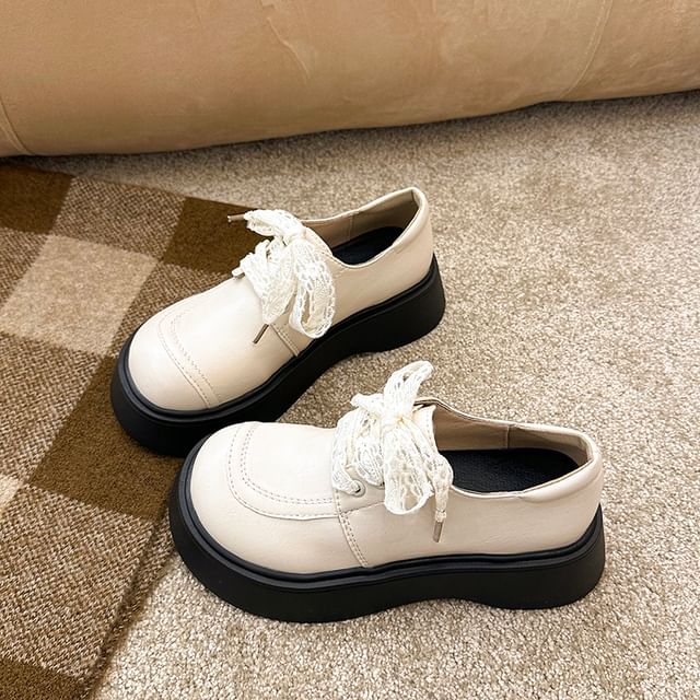 Panel Up Lace Platform Shoes