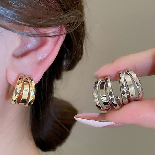 Layered Hoop Earring Geometric
