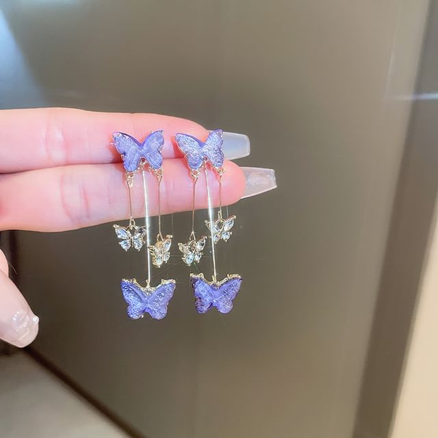 Stud / Flower Drop Designs) Earring Butterfly (Various