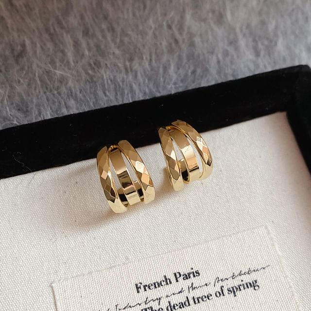 Layered Hoop Earring Geometric