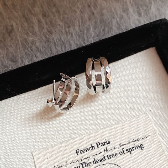 Layered Hoop Earring Geometric