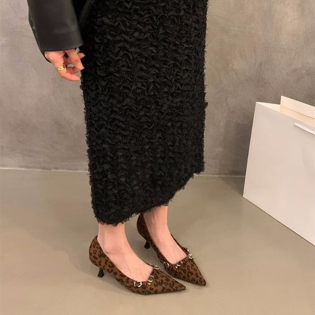 Buckled Toe Kitten Pumps Heel Pointed