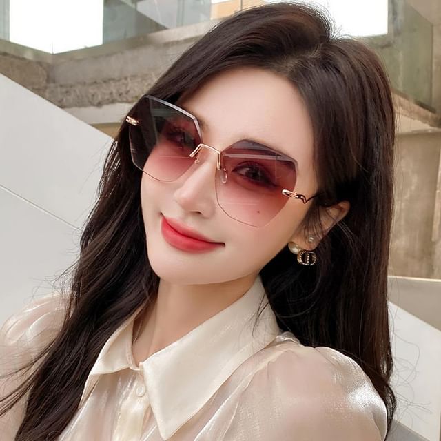 Frameless Sunglasses Geometric