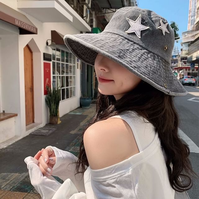 Boonie Washed Star Hat Applique