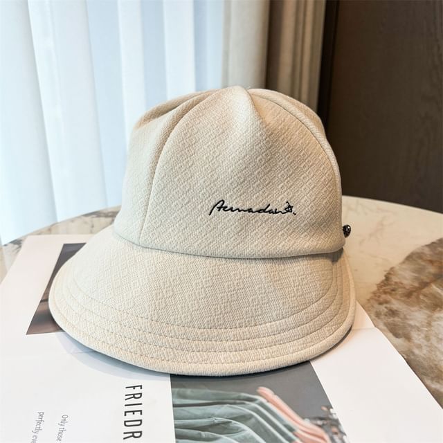 Cap Brim Embroidered Wide Lettering