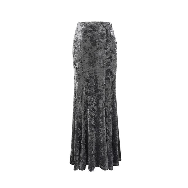 Luxurious Velvet Mermaid Maxi Skirt with High Waist